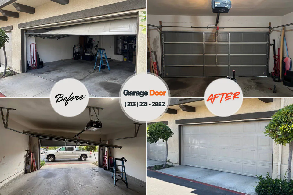 Before and after: garage door repair Route 7 Gateway, CT